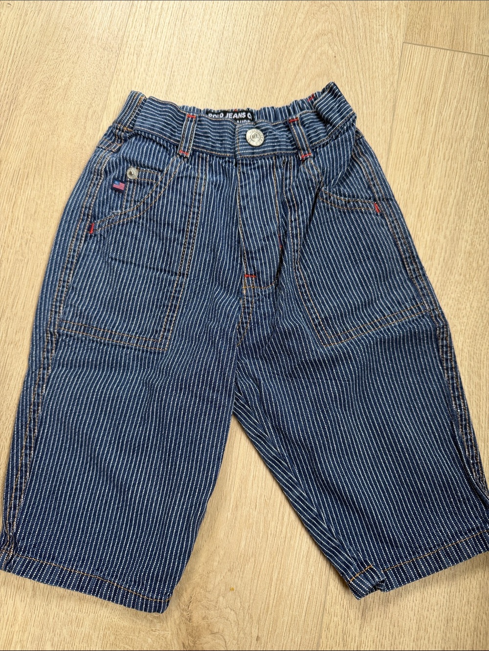 Polo Blue & White Pinstripe Jeans 6-12m